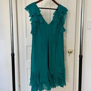 Rebecca Taylor teal silk cocktail dress